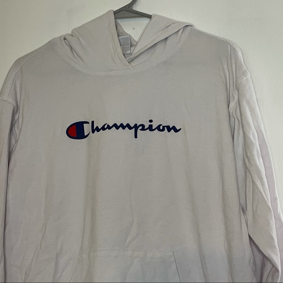 Lightweight Champion Hoodie White Long Sleeve - Picture 2 of 6